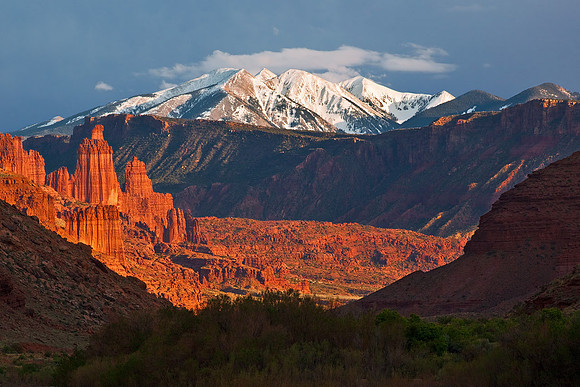 Fisher Towers and La Sal Mountains