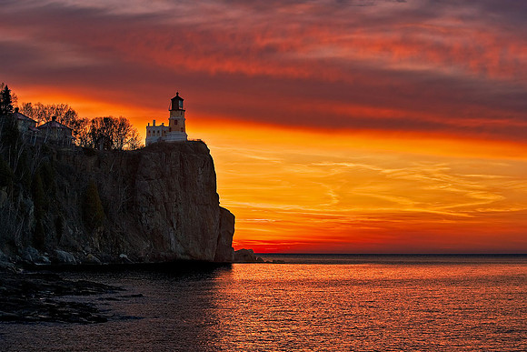 Split Rock on Fire